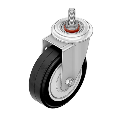 31-SM10D4-7 MODULAR SOLUTIONS CASTER 4" SWIVEL, M10 STEM W/LOCK